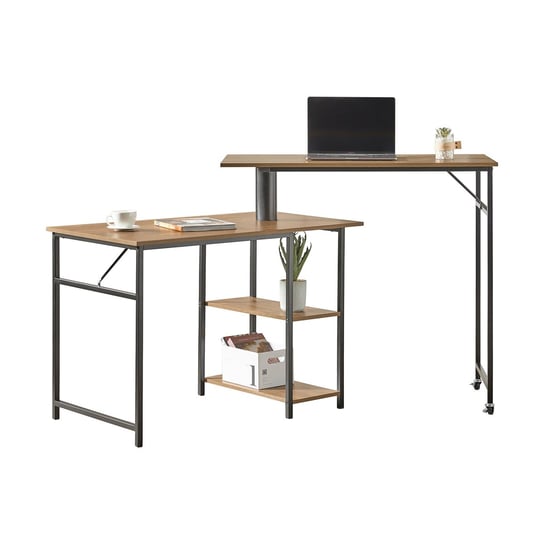 SoBuy Metal Stojący biurko narożny stół barowy rotacja FWT93-F SoBuy