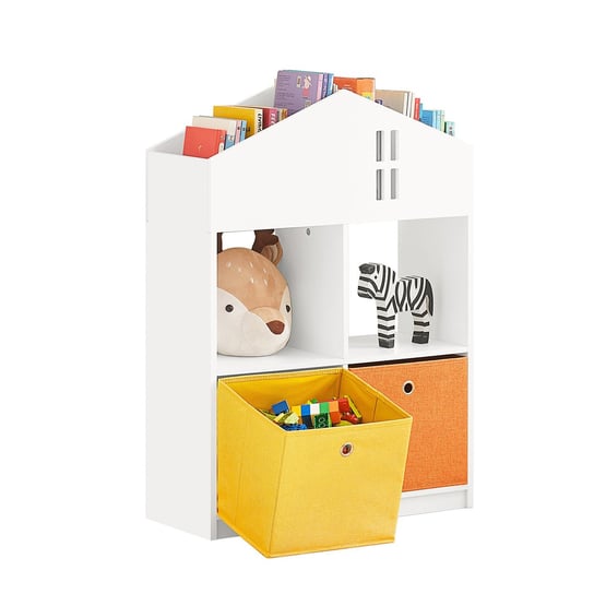 SoBuy Regal zabawki Półka na książki dla dzieci Organizator Zabawek Kształt Domu KMB49-W SoBuy