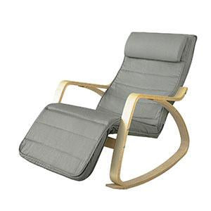 SoBuy Relaksacyjny fotel na biegunach, z regulowanym podnóżkiem, FST16-DG SoBuy