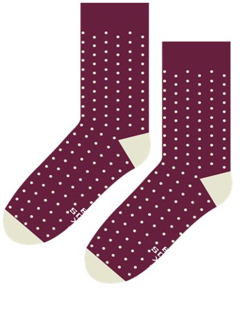 Socks in the Box, skarpety, Kropki Bordo i Beż, rozmiar 43/46 Socks in the Box