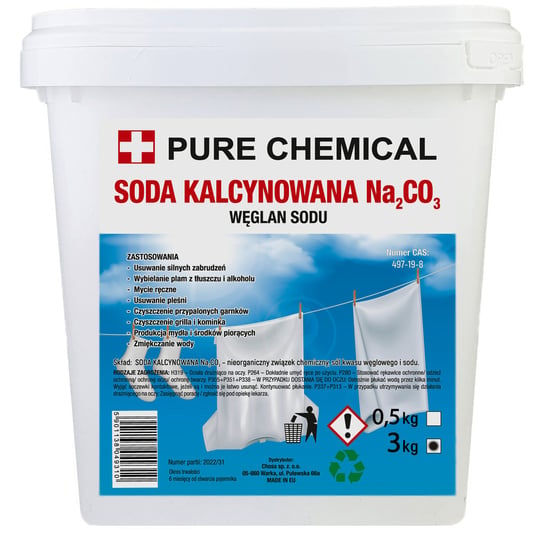 SODA KALCYNOWANA DO PRANIA WĘGLAN SODU 3KG PURE CHEMICAL