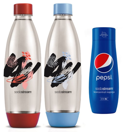 Sodastream Butelka Fuse 1L X2 Kolory + Syrop Pepsi SodaStream