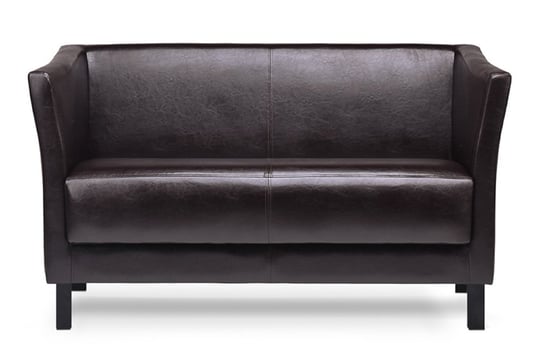 Sofa 2 ESPECTO ciemny brąz, 130x71x67, ekoskóra Konsimo