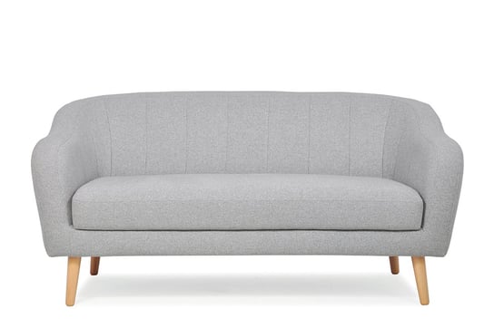 Sofa 2 HAMPI *jasny szary, 172x83x90, tkanina/drewno Konsimo