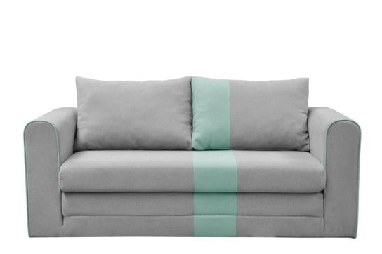 Sofa 2 MANKE *szary/miętowy / 160x80x69  / tkanina/drewno/plastik Konsimo