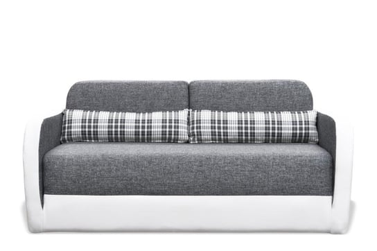 Sofa 2 MURI *szary/biały / 156x74x85 / tkanina/drewno/plastik Konsimo