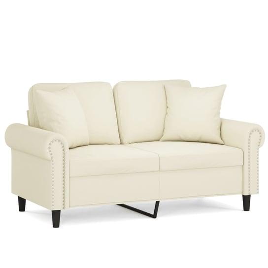 Sofa 2-os. z poduszkami aksamit kremowa 152x77x80c Zakito Europe