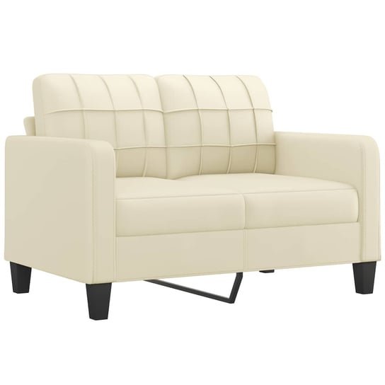 Sofa 2-osobowa kremowa, sztuczna skóra, 138x77x80 Zakito