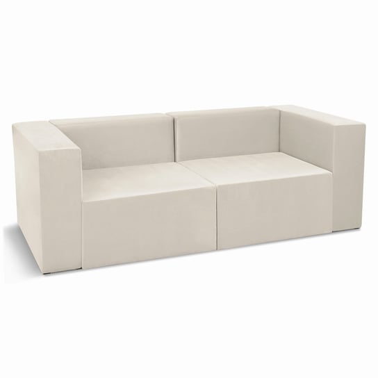 Sofa 2-Osobowa Modułowa Leon W Kolorze Białym – Segment Do Zestawu Mebli Modułowych: 2 Siedziska, 2 Oparcia, 2 Podłokietniki POSTERGALERIA
