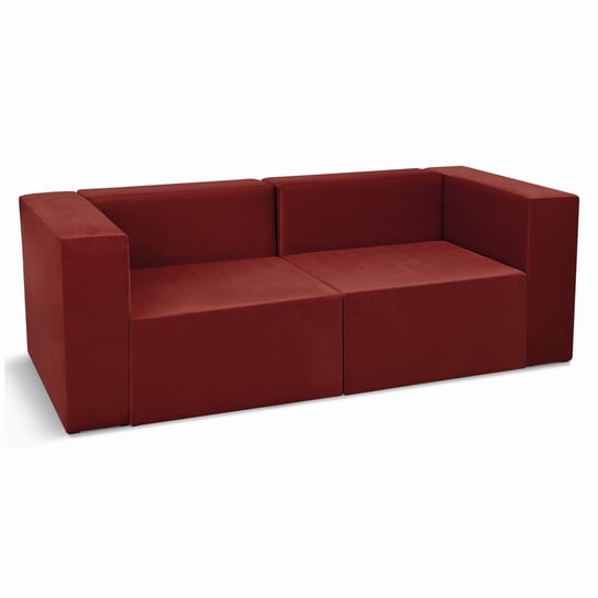 Sofa 2-Osobowa Modułowa Leon W Kolorze Bordowym – Segment Do Zestawu Mebli Modułowych: 2 Siedziska, 2 Oparcia, 2 Podłokietniki POSTERGALERIA
