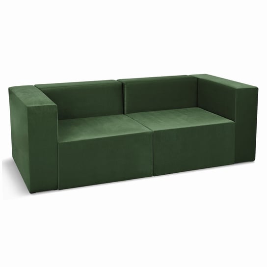Sofa 2-Osobowa Modułowa Leon W Kolorze Ciemnozielonym – Segment Do Zestawu Mebli Modułowych: 2 Siedziska, 2 Oparcia, 2 Podłokietniki POSTERGALERIA