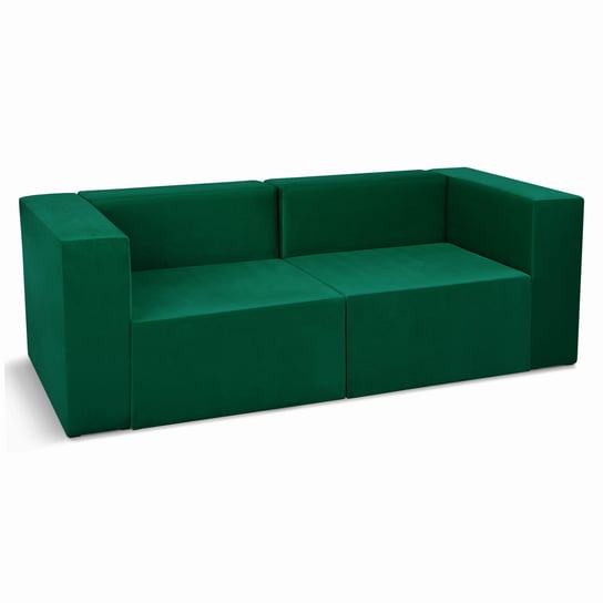 Sofa 2-Osobowa Modułowa Leon W Kolorze Ciemnozielonym – Segment Do Zestawu Mebli Modułowych: 2 Siedziska, 2 Oparcia, 2 Podłokietniki POSTERGALERIA