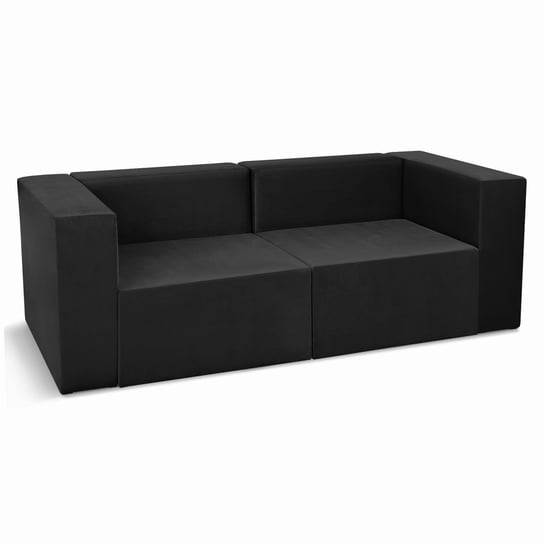 Sofa 2-Osobowa Modułowa Leon W Kolorze Czarnym – Segment Do Zestawu Mebli Modułowych: 2 Siedziska, 2 Oparcia, 2 Podłokietniki POSTERGALERIA