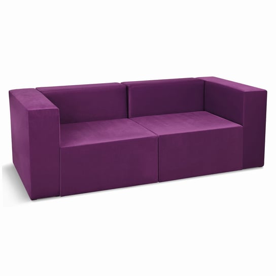 Sofa 2-Osobowa Modułowa Leon W Kolorze Fioletowym – Segment Do Zestawu Mebli Modułowych: 2 Siedziska, 2 Oparcia, 2 Podłokietniki POSTERGALERIA