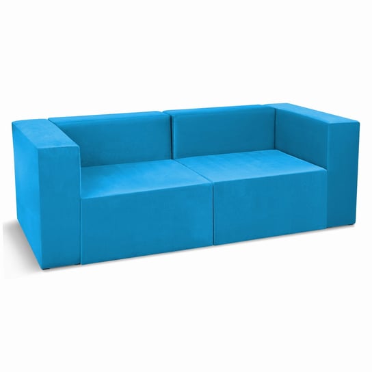 Sofa 2-Osobowa Modułowa Leon W Kolorze Niebieskim – Segment Do Zestawu Mebli Modułowych: 2 Siedziska, 2 Oparcia, 2 Podłokietniki POSTERGALERIA