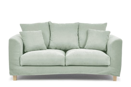 Sofa 2 osobowa z dodatkowymi poduszkami miętowa BRYONI Konsimo