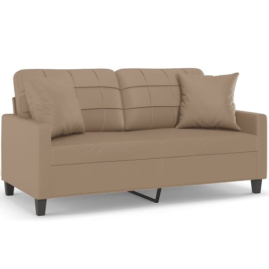 Sofa 2-osobowa z ozdobnymi poduszkami, cappuccino, Zakito