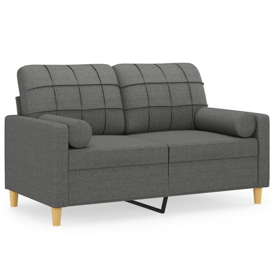 Sofa 2-osobowa z poduszkami - 138x77x80 cm, ciemno Zakito