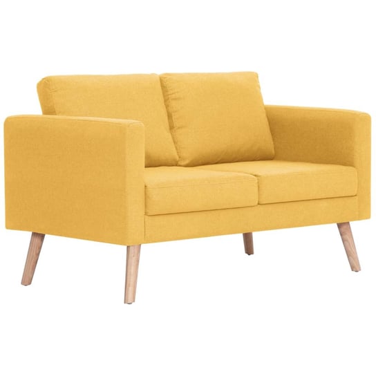Sofa 2-osobowa, żółta, 116x70x73 cm Zakito