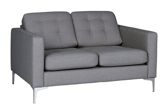 Sofa 2 PORTOFINO *jasny szary, 131x78x93, drewno/metal/tkanina Konsimo
