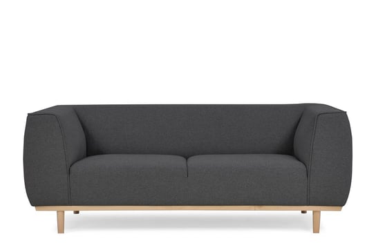 Sofa 2 PUMI *ciemny szary, 187x70x84, tkanina/metal/drewno Konsimo