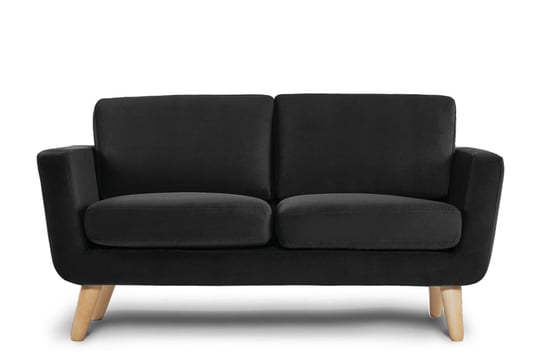 Sofa 2 TAGIO czarny, 153x80x84, tkanina Konsimo