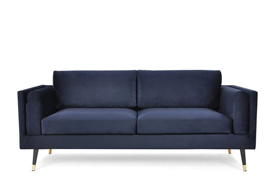 Sofa 3 MERTI *granatowy, 207x91x87, tkanina/metal/drewno Konsimo
