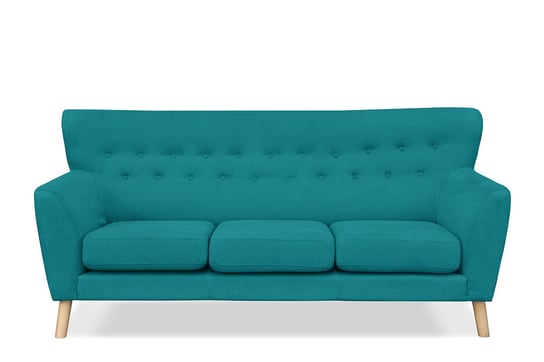 Sofa 3 NEBRIS *turkusowy, 202x92x90, tkanina/metal/drewno Konsimo