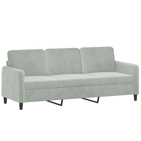 Sofa 3-osobowa aksamit jasnoszary 198x77x80 cm Zakito Europe