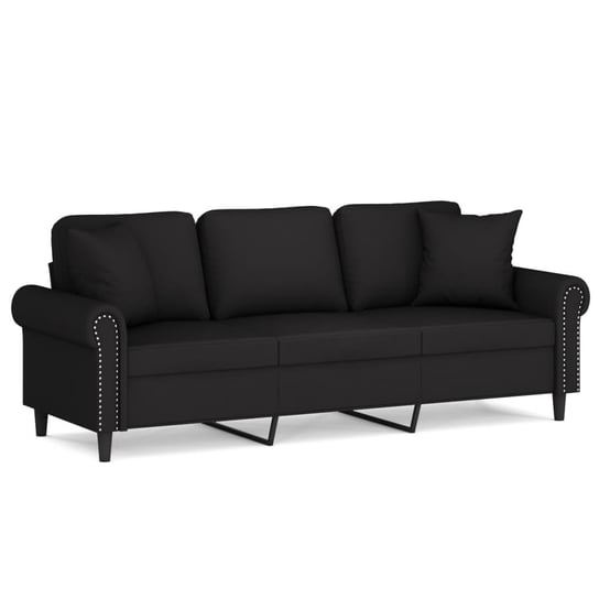 Sofa 3-osobowa aksamitna czarna 212x77x80cm + 2 po Zakito Europe