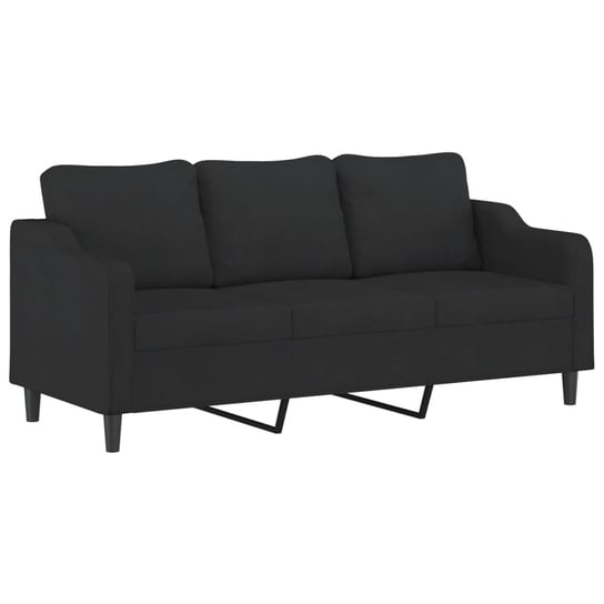 Sofa 3-osobowa, czarna, 198x77x80 cm / AAALOE Inna marka