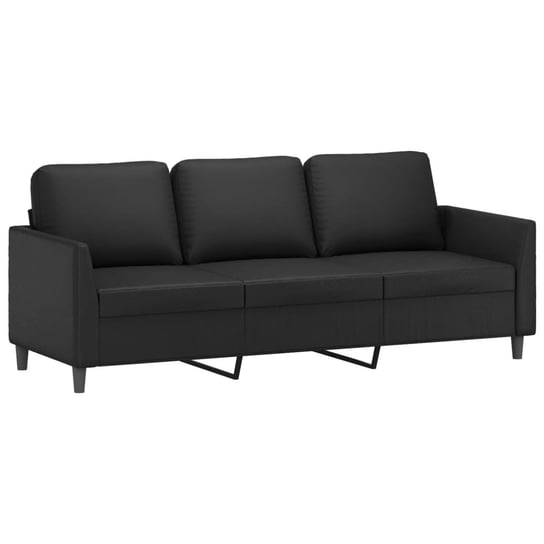 Sofa 3-osobowa, czarna, sztuczna skóra, 200x77x80  / AAALOE Inna marka