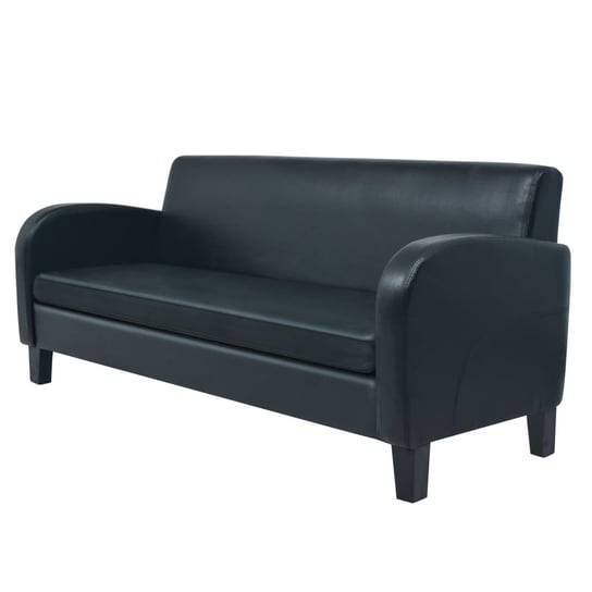 Sofa 3-osobowa czarna ze sztucznej skóry 183x70x76 Zakito Europe