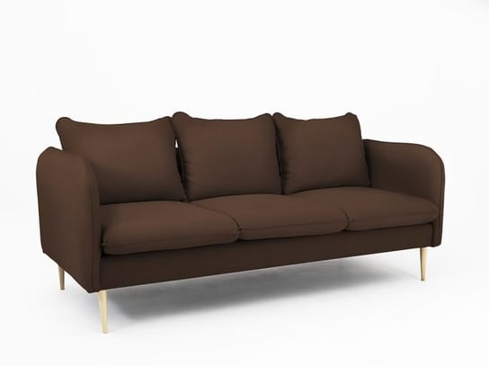 Sofa 3-osobowa INSTIT POSH WOOD, brązowa, 86x205x90 cm Instit