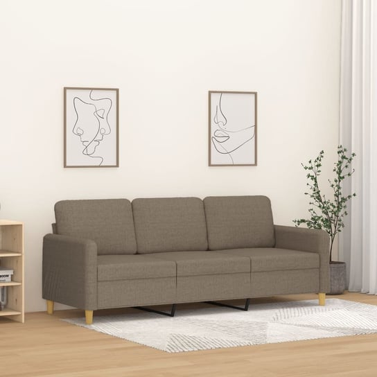 Sofa 3-osobowa, kolor taupe, 180 cm, tapicerowana tkaniną vidaXL