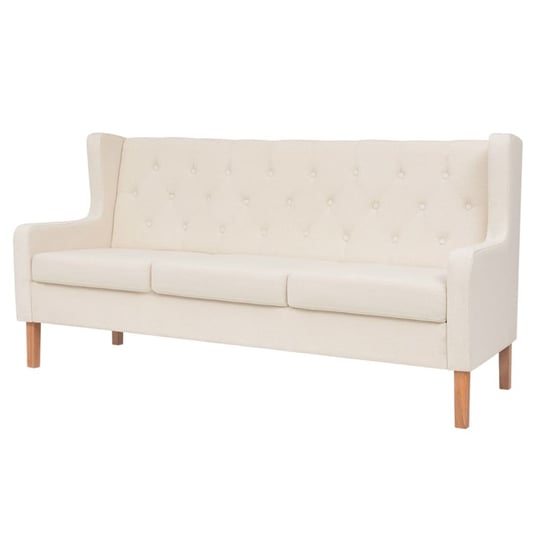 Sofa 3-osobowa kremowa 180x68x90 cm - miękka tkani Zakito Europe