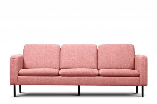 Sofa 3 osobowa na czarnych prostych nóżkach różowa AMARO Konsimo