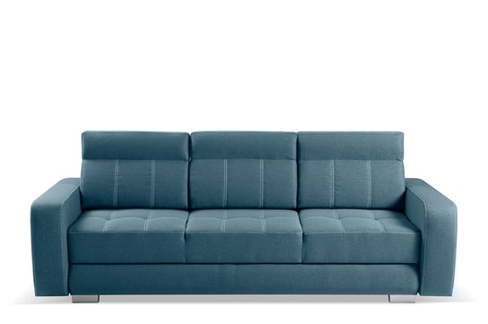 Sofa 3 osobowa rozkładana DL miękka tkanina pleciona turkusowa ESTATE Konsimo