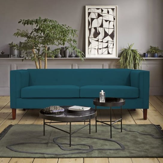 Sofa 3-osobowa SCANDINAVIAN STYLE DESIGN Axel, turkusowa, 74x83x205 cm Scandinavian Style Design
