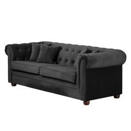 Sofa 3 osobowa SCANDINAVIAN STYLE DESIGN Hartley, czarny Scandinavian Style Design