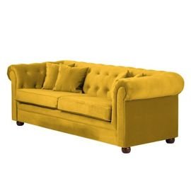 Sofa 3 osobowa SCANDINAVIAN STYLE DESIGN Hartley, żółty Scandinavian Style Design
