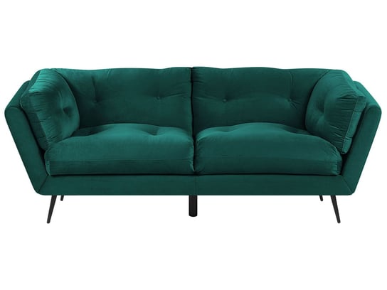 Sofa 3-osobowa welurowa zielona LENVIK Beliani