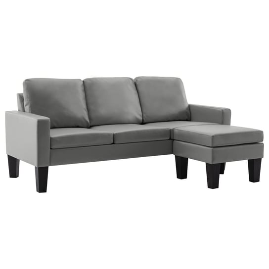 Sofa 3-osobowa z podnóżkiem, szary, 184x76x82,5 cm Zakito Europe