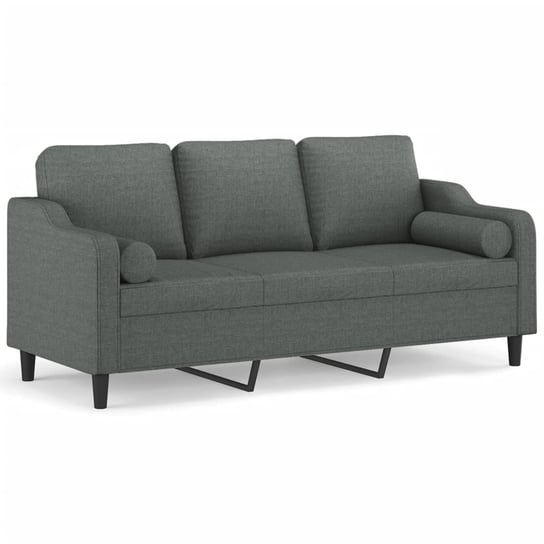 Sofa 3-osobowa z poduszkami, ciemnoszara, 198x77x8 Zakito Europe