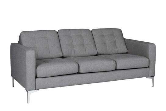 Sofa 3 PORTOFINO *jasny szary, 183x78x93, drewno/metal/tkanina Konsimo