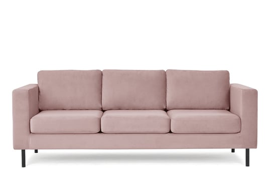 Sofa 3 TOZZI *różowy, 210x84x86, tkanina/drewno/metal Konsimo