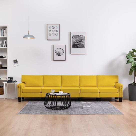 Sofa 5-osobowa VIDAXL, żółta, 70x75x310 cm vidaXL