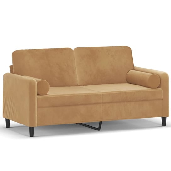 Sofa aksamitna 2-osobowa brązowa 158x77x80 cm z po Zakito Europe