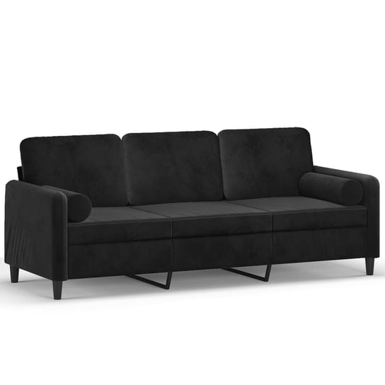 Sofa aksamitna 3-osobowa czarna 198x77x80 cm z pod Zakito Europe