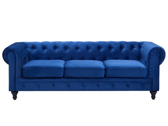 Sofa BELIANI Chesterfield, 3-osobowa, niebieska, 70x201x75 cm Beliani
